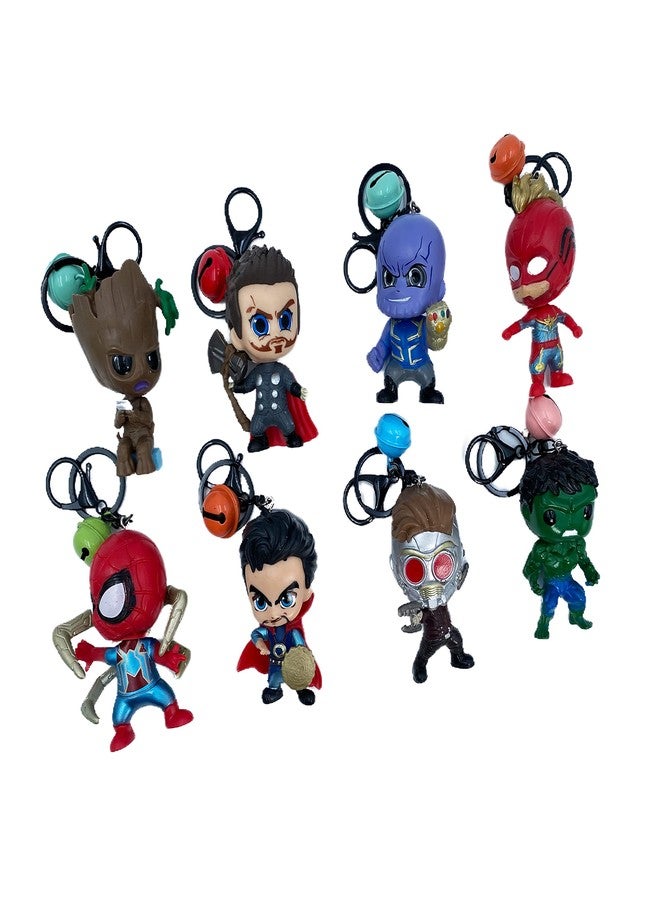 Buko Titan Hero Series Exclusive Small Action Figure for Party Decorations and Kids Collectibles Superhero Toys Keychains for Car, Bike & Backpack (Pack of 8) - Image 3